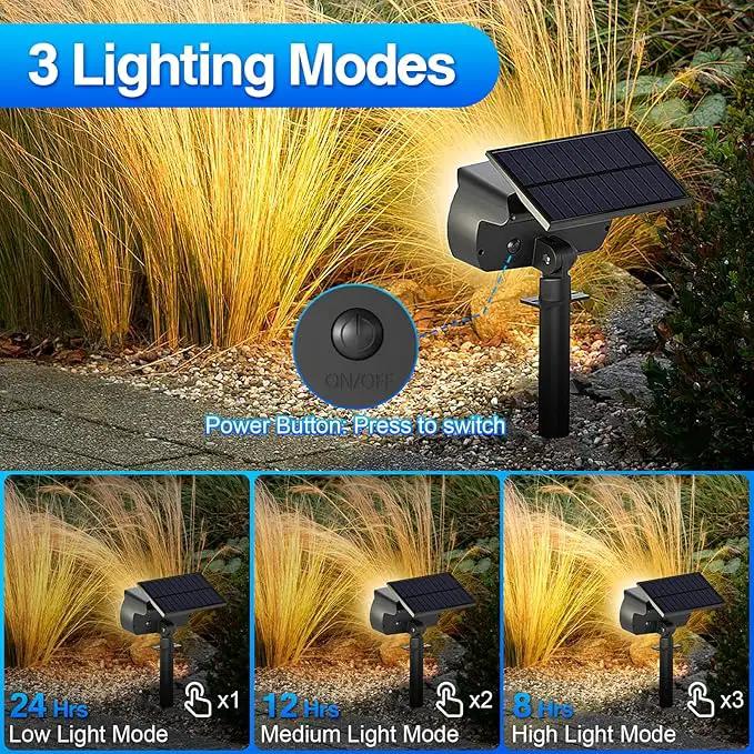 108 LED Solar Spot Lights Outdoor, Solar Lights Outdoor IP65 Waterproof, 3 Modes Solar Landscape Spotlights, Large Solar Panel Solar Powered Lights for Garden Yard Pathway(Warm White/4 Pack) by GreenHaven Gardens