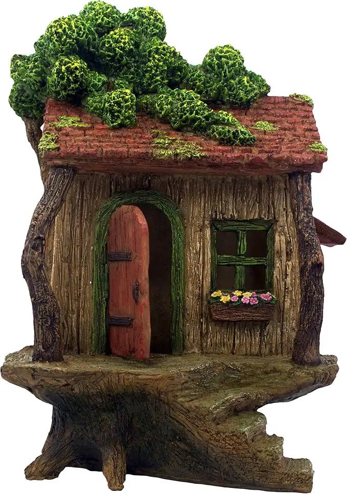 Fairy Garden House – Fairy House for Outside – 9” High with Door That Opens – Sturdy Fairy Garden Building – Lovely Miniature Garden Accessories Supplies by GreenHaven Gardens