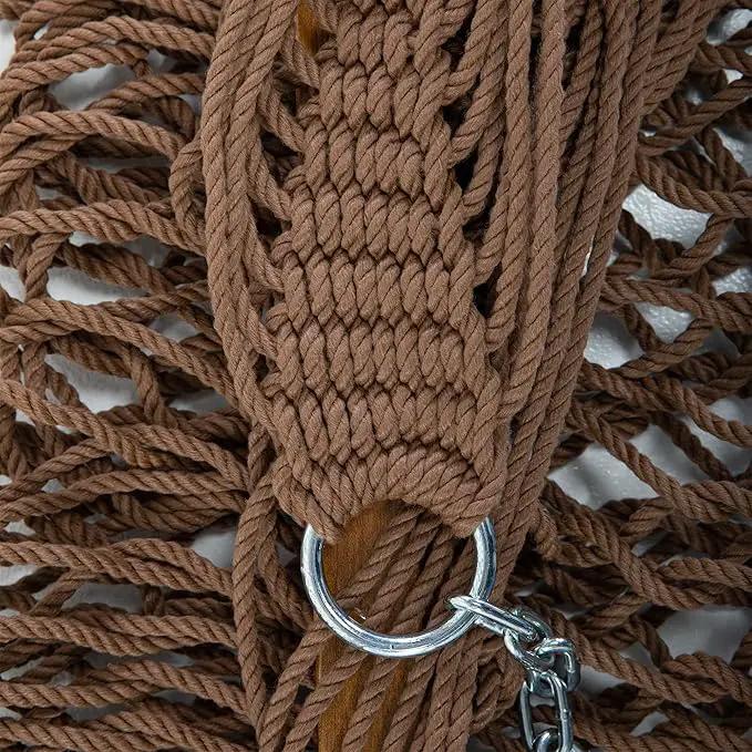 Original Pawleys Island 13DCAB Large Antique Brown DURACORD Rope Hammock with Extension Chains & Tree Hooks, Handcrafted in The USA, Accommodates 2 People, 450 LB Weight Capacity, 13 ft. x 55 in. by GreenHaven Gardens