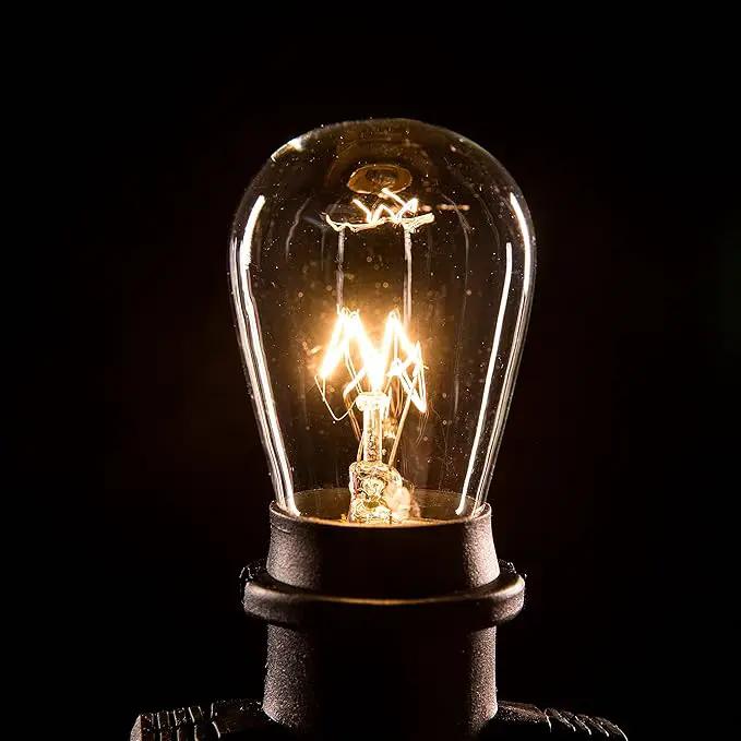 Hometown Evolution, Inc. Commercial E26 String Lights with 16 Gauge Wire (50 Foot 25 Socket, S14 11 Watt Clear Bulb) by GreenHaven Gardens