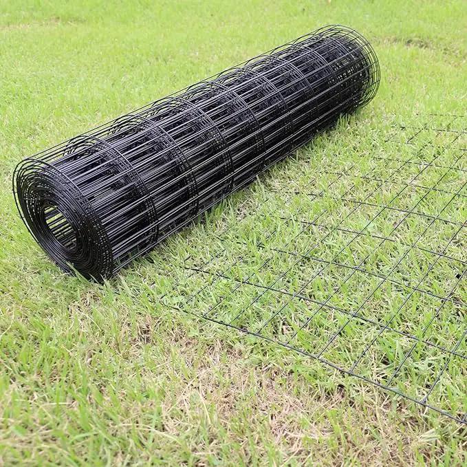 Black PVC Coated Welded Wire Fence 48 Inch x 50 Foot, 2 Inch x 4 Inch 14GA, Garden Border Fencing Roll Vinyl Coating Metal Wire Mesh Hardware Cloth for Yard Vegetable Plant Protection by GreenHaven Gardens