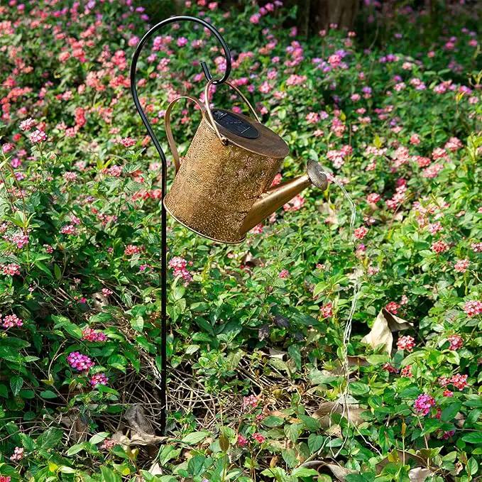 Solar Lights Outdoor Garden Decor, Large Waterproof Watering Can Landscape Lights Outside Decorations for Yard Front Porch Patio Backyard Gardening Gift for Mom Grandma Women Birthday by GreenHaven Gardens