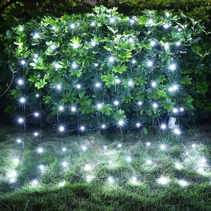 LED Christmas Net Lights for Bushes Outdoor,100 LED 5ftx5ft Waterproof 8 Modes Connectable Mesh Lights for Bushes,Garden,Yard,Trunk,Outdoor Christmas Decorations by GreenHaven Gardens