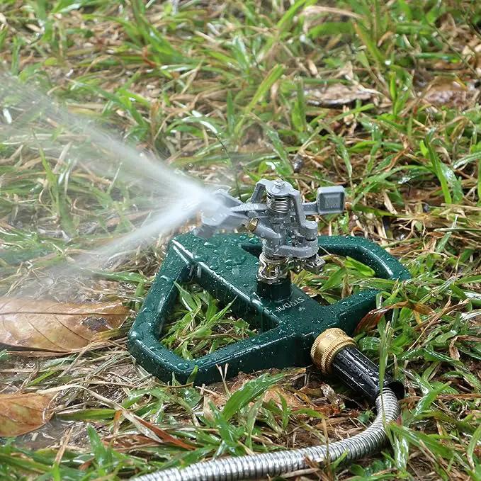 STYDDI Heavy Duty Impact Pulsating Sprinkler for Yard, All Metal Adjustable Rotating Circular Impulse Lawn Sprinkler for Medium to Large Areas, Lawn and Garden, Coverage up to 5,800 Sq. Ft by GreenHaven Gardens