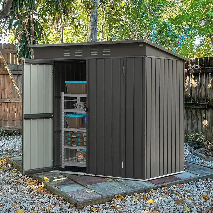 Domi Outdoor 5’ x 3’ Storage Shed, Metal Sheds Tool Storage Slope Roof with Lockable Door & Air Vents, Outdoor Galvanized Steel Sheds for Backyard,Garden,Patio,Lawn by GreenHaven Gardens