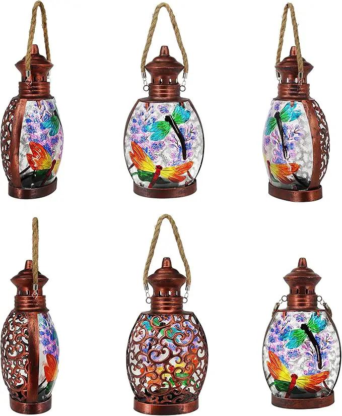 Hanging Solar Lantern Outdoor Waterproof Dragonfly Decor Solar Lights Tabletop Lamp for Outdoor Garden Yard Patio Ornament by GreenHaven Gardens