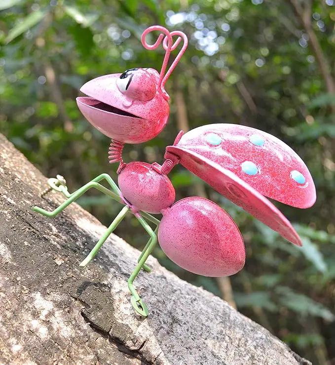 GIFTME 5 Outdoor Wall Decorations,Ladybug and Mantis Metal Outdoor Decor,Set of 2 Metal Yard Art-Perfect Garden Lover Gifts by GreenHaven Gardens