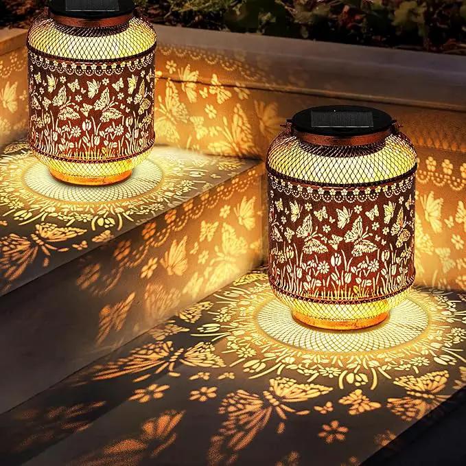 Butterfly Solar Lanterns Outdoor Garden Decor Gifts for Women Mom Grandma Metal Decor Hanging Solar Lights Outdoor Waterproof LED Lanterns for Yard, Patio, Lawn, Tabletop, Landscape by GreenHaven Gardens