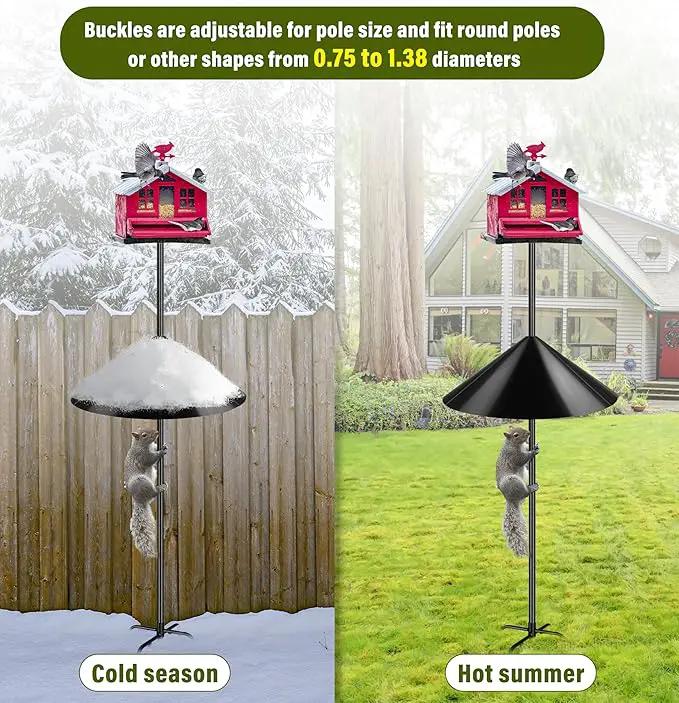 19-inch Squirrel Baffle, Squirrel-Proof for Bird Feeder Pole, Birdhouse Baffle for Shepherd's Hook in The Outdoors,Black(1 Pack) by GreenHaven Gardens