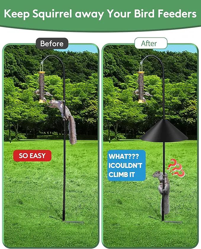19 Inch Metal Squirrel Baffle for Bird Feeder Pole, Squirrel Proof for Bird Feeder, Bird House Guard for Shepherd’s Hook, Raccoon Stopper, Rust Chew Proof Heavy Duty by GreenHaven Gardens