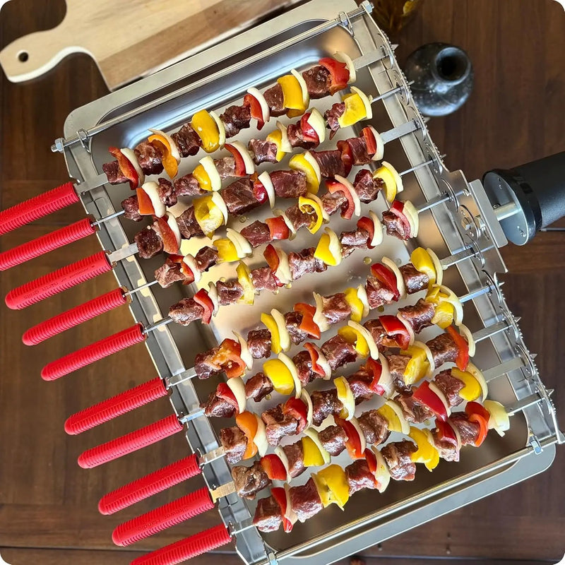 𝗦𝗽𝗶𝗻 𝗚𝗿𝗶𝗹𝗹 Add-On for Charcoal 𝗞𝗮𝗯𝗼𝗯 𝗚𝗿𝗶𝗹𝗹 – Automatic 10-Skewer Rotating System with BBQ Motor. Only works with 𝗞𝗮𝗯𝗼𝗯 𝗚𝗿𝗶𝗹𝗹 by North Grills. by GreenHaven Gardens