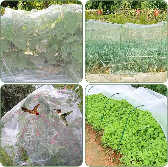 Garden Netting Kit, 10X30 Ft Garden Ultra Fine Mesh Net Bird Barrier Protection with Garden Hoops for Protect Garden Vegetables Flowers Shrubs Fruit Trees Indoors & Outdoors Plant Beds Greenhouse by GreenHaven Gardens