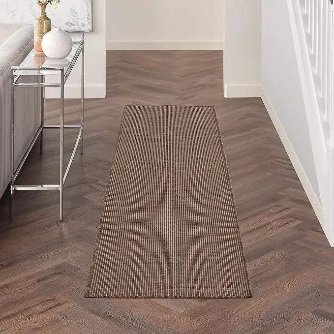 Nourison Home Positano 8' Runner Natural Fabric Modern Area Rug (8' Runner) by GreenHaven Gardens
