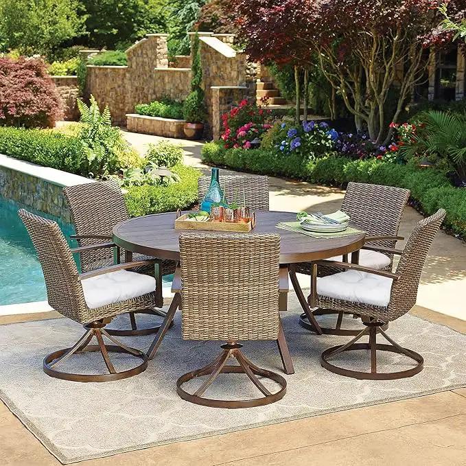 RACE LEAF Outdoor Cushions 17" x 17" Patio Chair Seat Pads, Set of 2 Thick Fill Tufted Square Patio Cushions, Water-Resistant Olefin Chair Seat Cushion with Ties for Non-Slip Support, Beige by GreenHaven Gardens