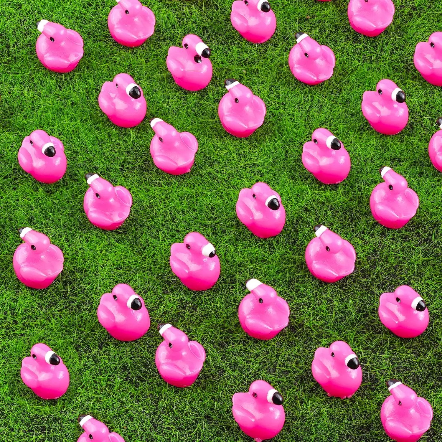 150PCS Mini Resin Animals Cute Rose Pink Tiny Flamingo Ducks, Miniature Figures to Hide, Small Animal Toys Accessories Bulk for Topper Garden Dollhouse Landscape Aquarium Ornaments DIY Crafts & Decor by GreenHaven Gardens