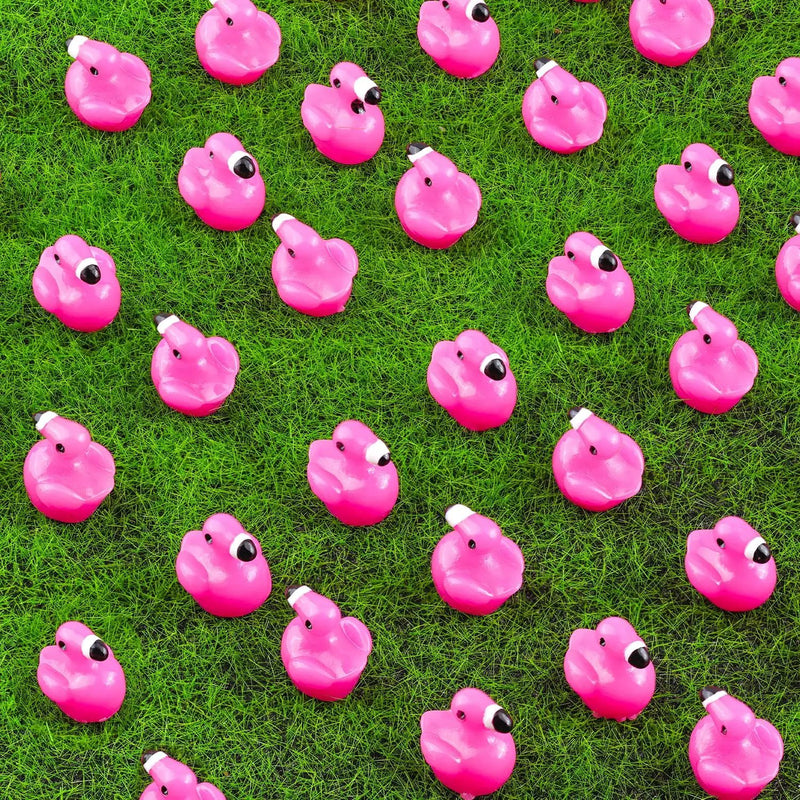 150PCS Mini Resin Animals Cute Rose Pink Tiny Flamingo Ducks, Miniature Figures to Hide, Small Animal Toys Accessories Bulk for Topper Garden Dollhouse Landscape Aquarium Ornaments DIY Crafts & Decor by GreenHaven Gardens