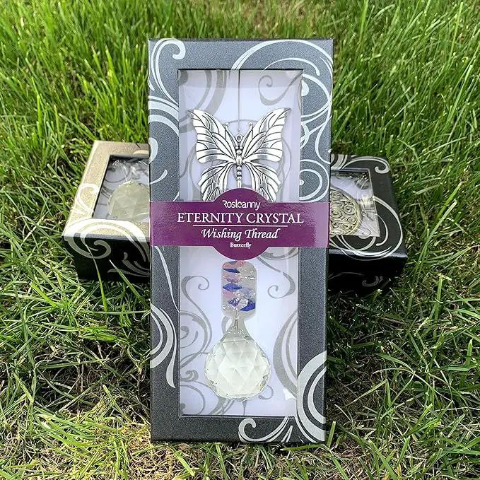 Crystal Garden Suncatcher Hanging Crystals Ornament for Window Rainbow Maker Prisms Home Decor Gift Boxed Sun Catcher Gift Idea for Mom Friends Grandma,Butterfly by GreenHaven Gardens