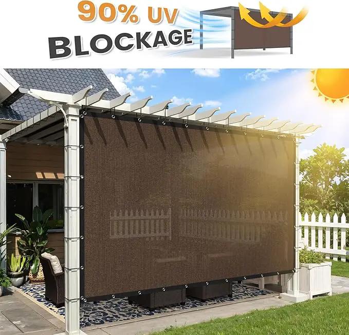 VICLLAX Shade Fabric Sun Shade Cloth with Every 2 FT Grommets for Patio Garden Pergola Cover Canopy 8x21 FT, Mocha by GreenHaven Gardens