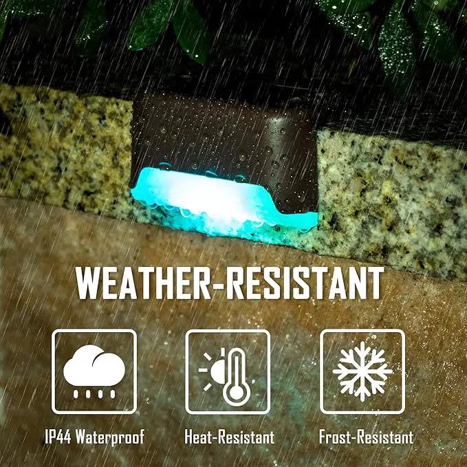 SOLPEX Color Changing Solar Deck Lights, 16 Pack Waterproof LED Lights for Decks,Stairs,Fences,Yards and Patios by GreenHaven Gardens