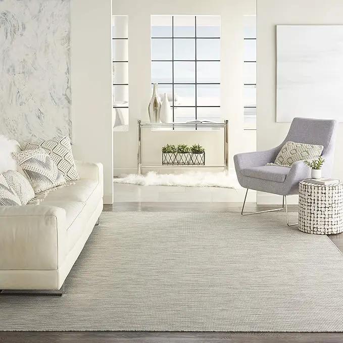 Nourison Home Positano 6' x 9' Light Gray Fabric Modern Indoor/Outdoor Area Rug by GreenHaven Gardens