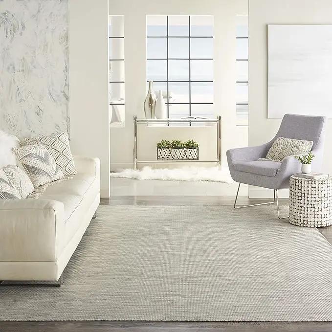 Nourison Positano Indoor-Outdoor Light Grey 5' x 7' Area Rug, Easy Cleaning, Non Shedding, Bed Room, Living Room, Dining Room, Backyard, Deck, Patio (5x7) by GreenHaven Gardens