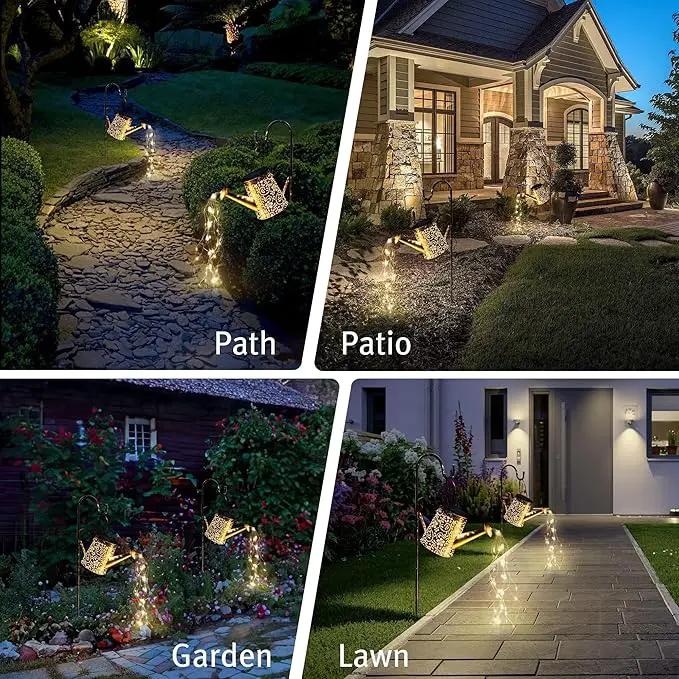 Otdair Solar Lights Outdoor Garden Decor, Metal Flower Solar Watering Can Lights with 2 Lighting Modes, Outdoor Decorations for Yard, Garden, Patio, Pathway, Christmas, Gift for Mom Grandma by GreenHaven Gardens