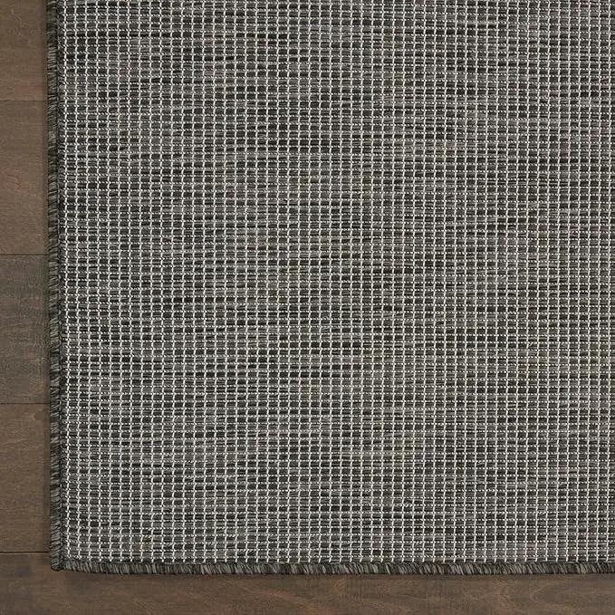 Nourison Positano Indoor-Outdoor Charcoal 6' x 9' Area Rug, Easy Cleaning, Non Shedding, Bed Room, Living Room, Dining Room, Backyard, Deck, Patio (6x9) by GreenHaven Gardens