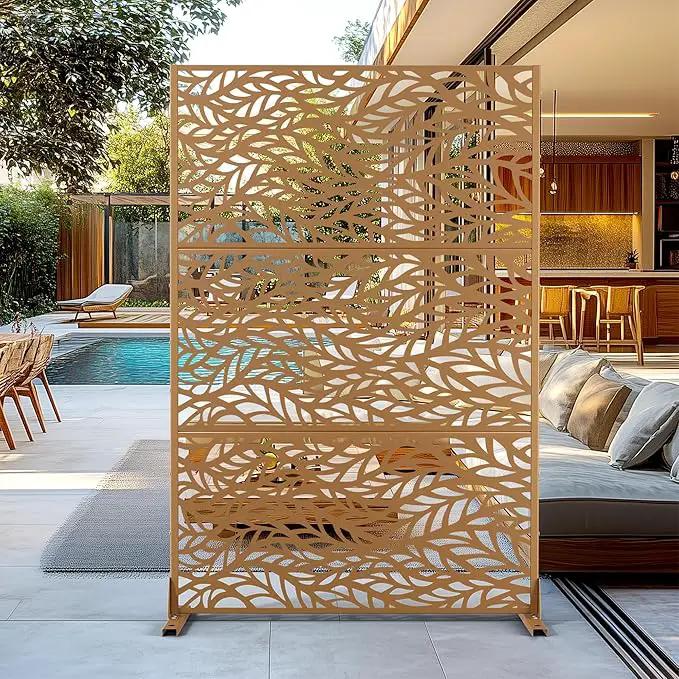 Outdoor Privacy Screen,72" H×47" W Metal Privacy Screen, Freestanding Privacy Fence Panels for Patio by GreenHaven Gardens