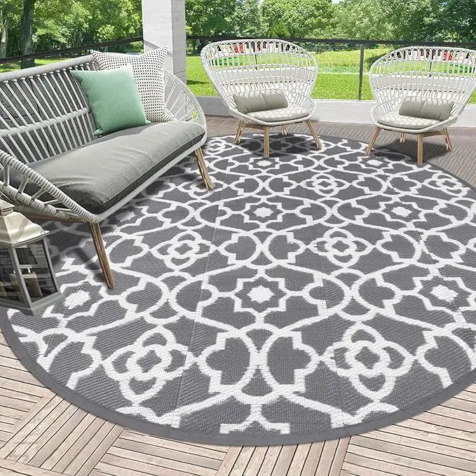 HEBE Outdoor Rug Waterproof 8ft, Plastic Straw Rug Camping Rug, Reversible Outdoor Patio Rugs RV Mat Clearance, Indoor Outside Floor Carpet for Porch,Deck,Camper,Balcony,Backyard by GreenHaven Gardens