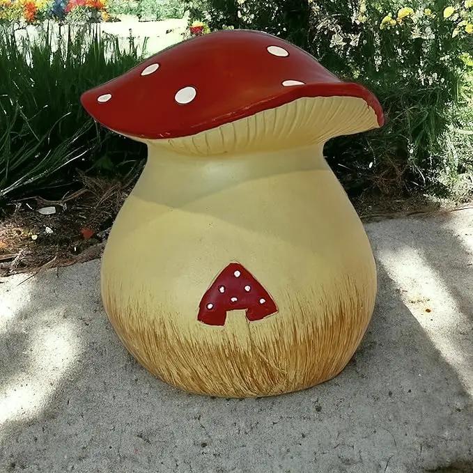 Toadstool Decorative Garden Statue and Key Hider - Hides a Secret Extra Hidden Key Outside in Garden, Yard or Porch by GreenHaven Gardens