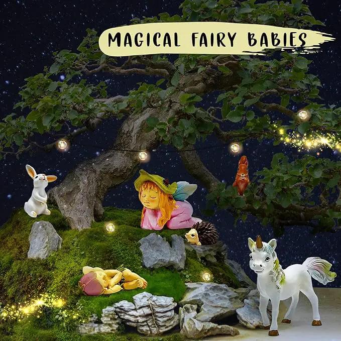 WILD PIXY Baby Miniature Fairy Garden Set – Springtime Fairy Accessories Kit with Gorgeous Fairies and Animals, Indoor/Outdoor Figurines in Designer Gift Box, Perfect for Garden Decor by GreenHaven Gardens