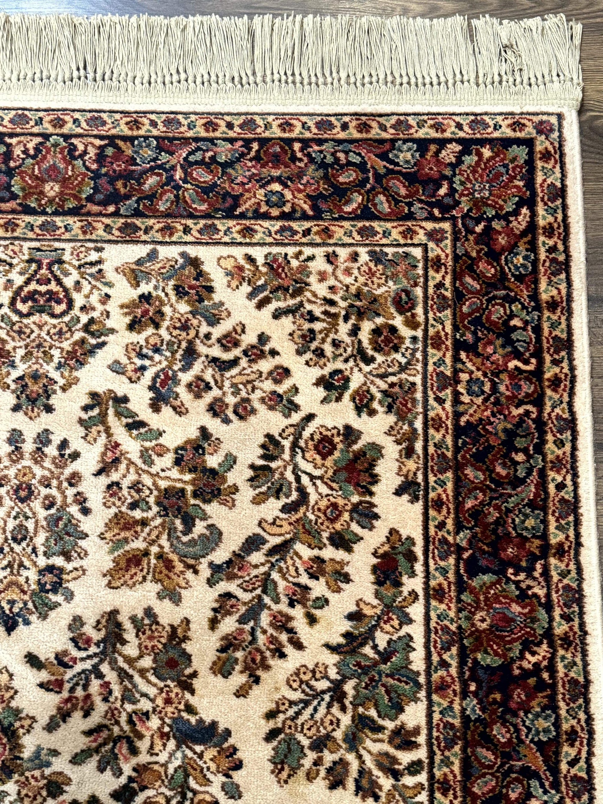 4x6 Karastan Rug Ivory Sarouk #760, Wool Vintage Original 700 Series by Jewel Rugs