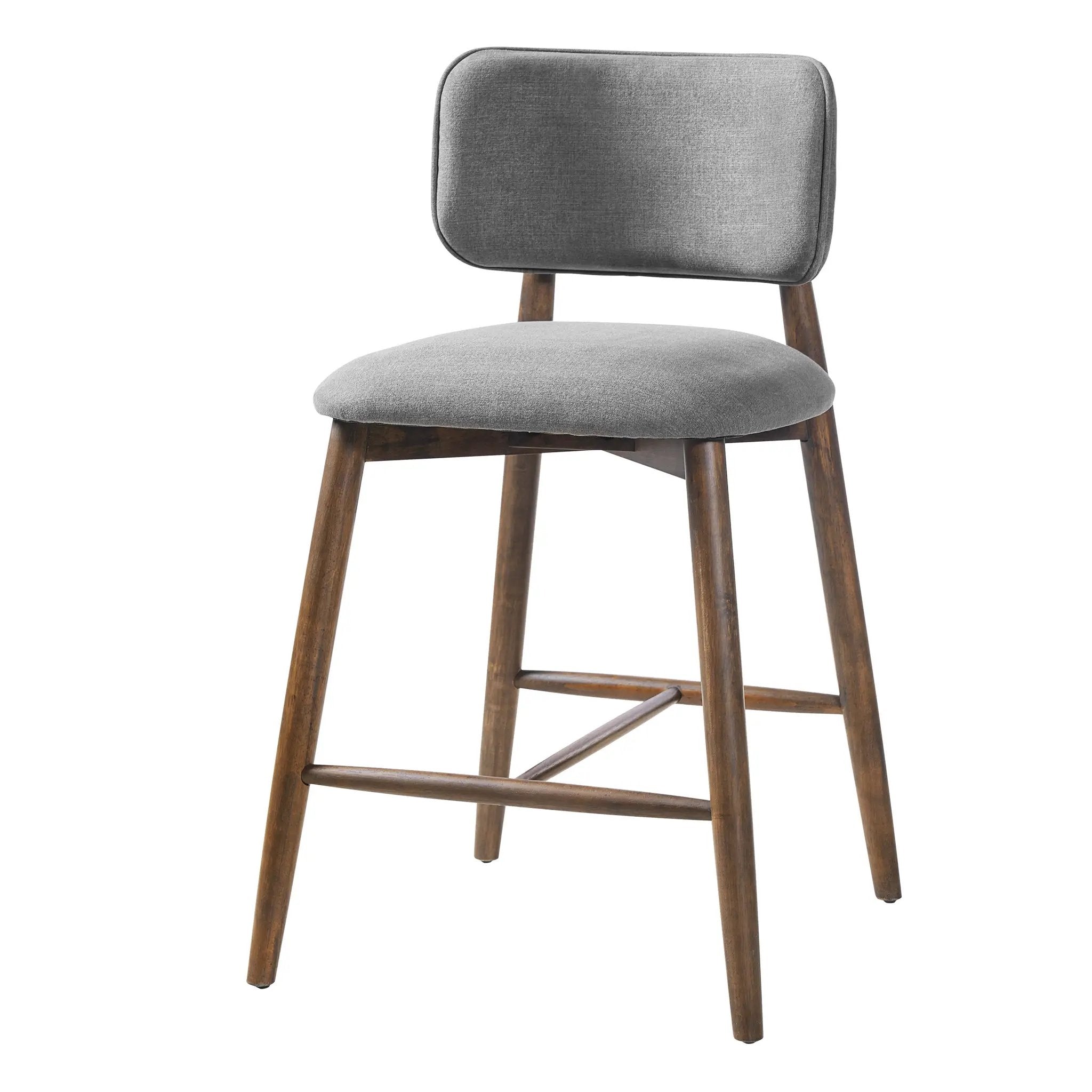 25.7 Inch Seat Height Fabric & Rubberwood Bar Stool by HouseOfZazla