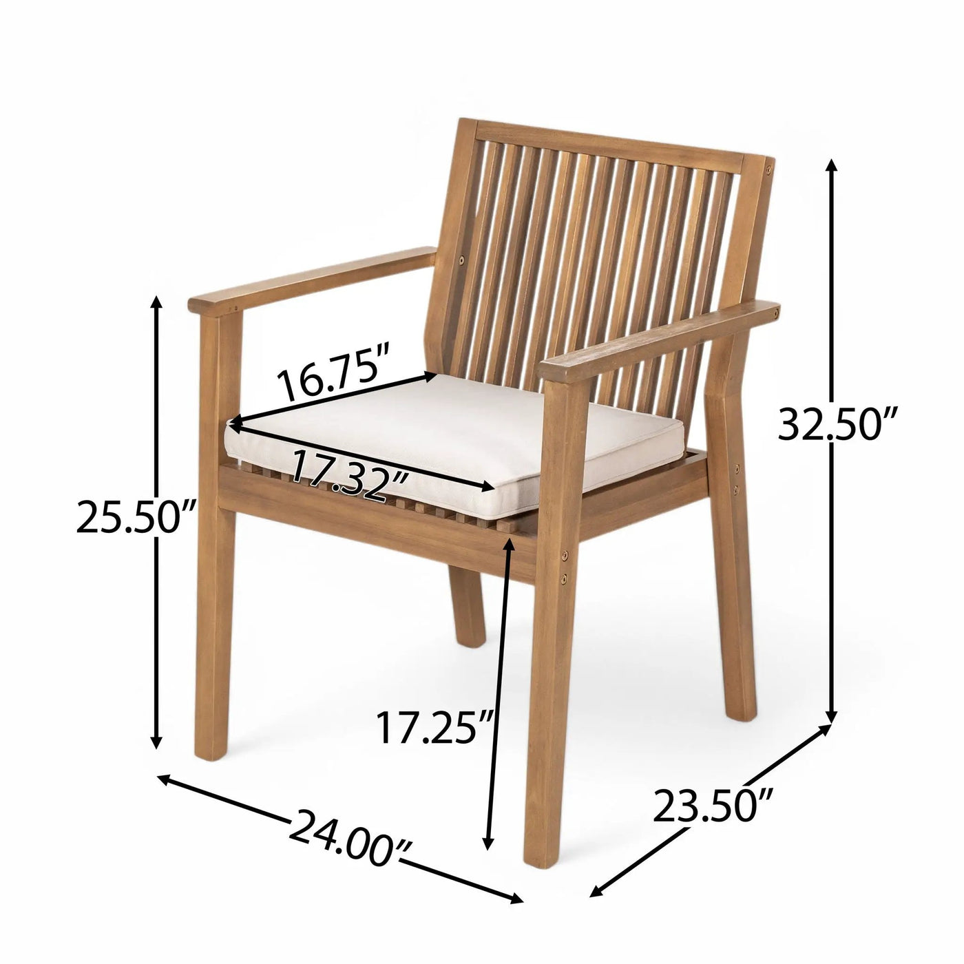 7 Piece Patio Furniture Set Acacia Wood Table And 6 Cushioned Chairs by HouseOfZazla