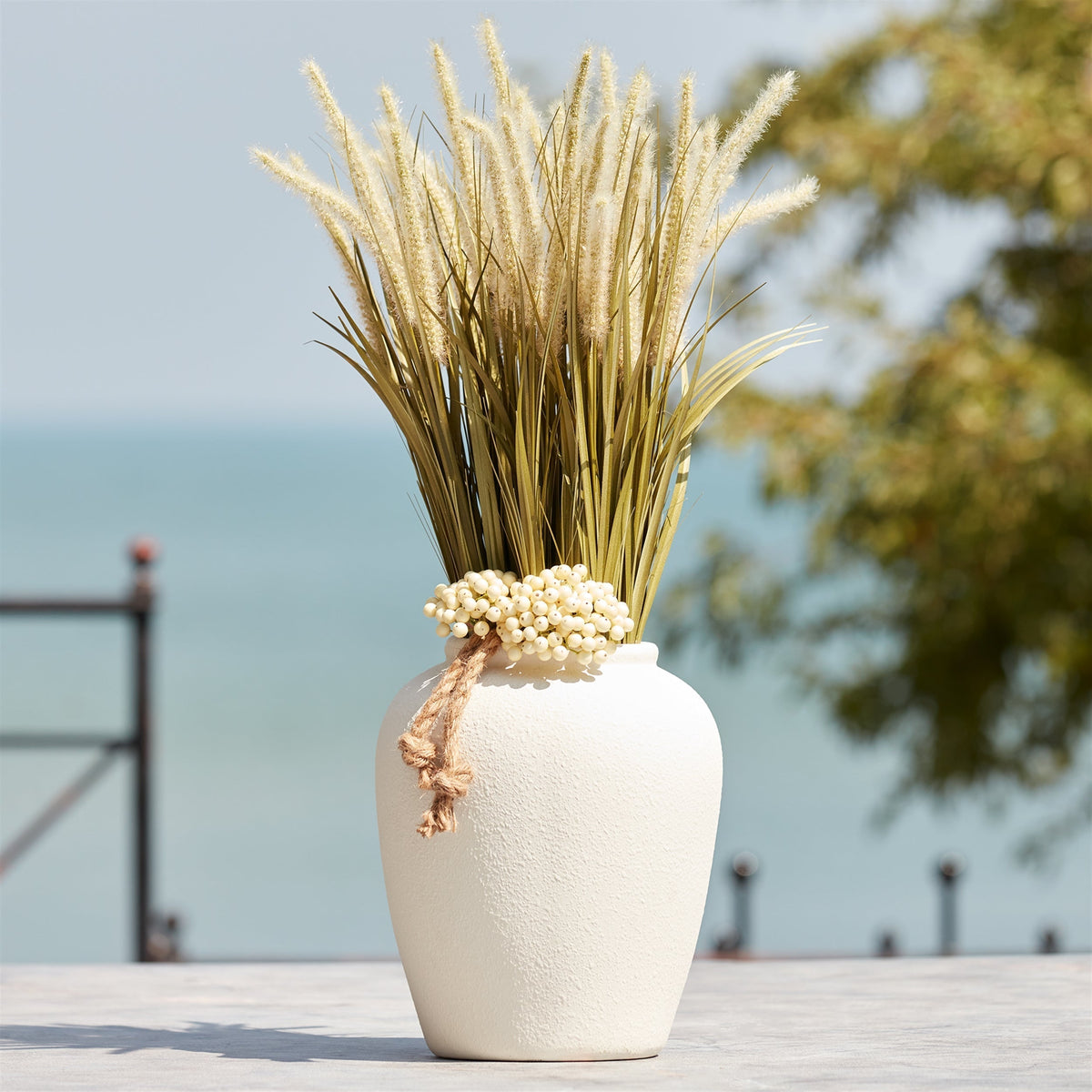 Stoneware urn vase 12"h, photo 3 of 3