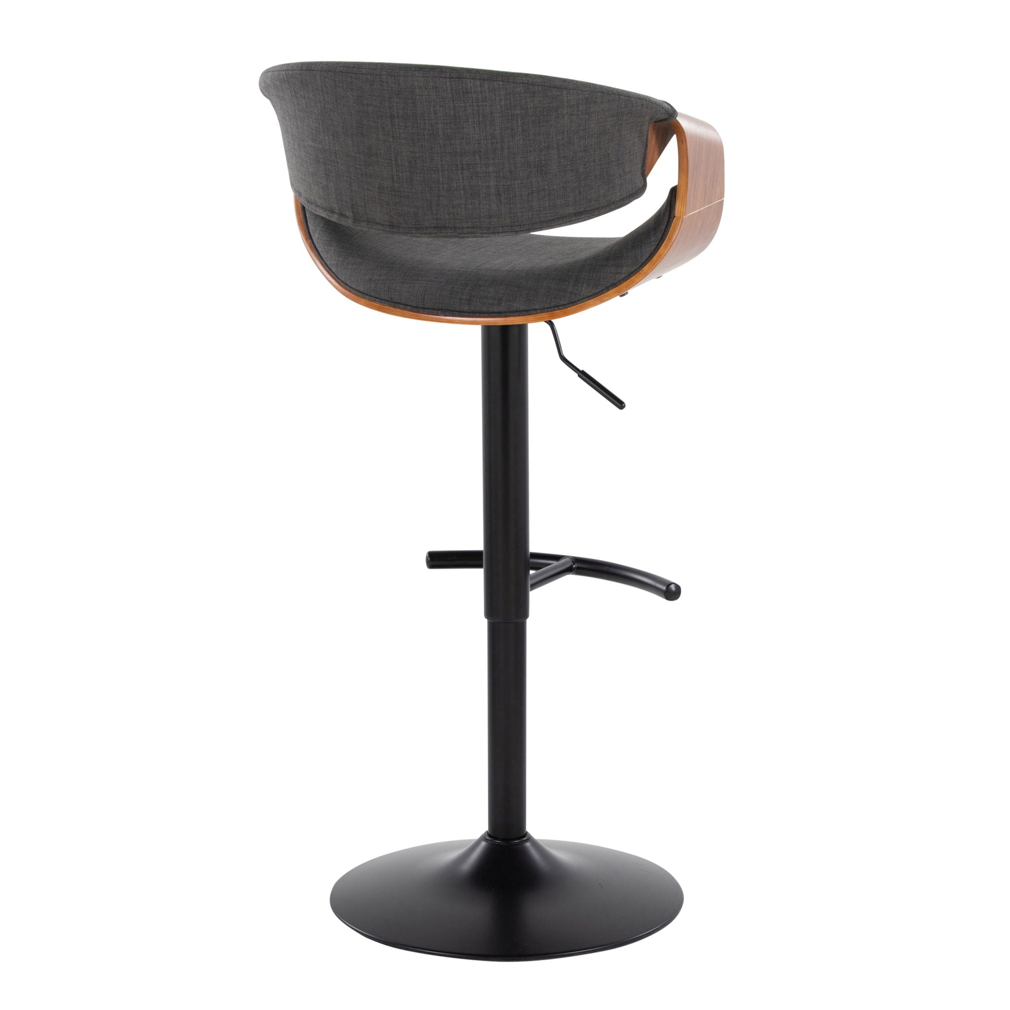 Curvo - Mid Century Modern Adjustable Barstool With Swivel & Rounded T Footrest (Set of 2) by Unique Piece Furniture