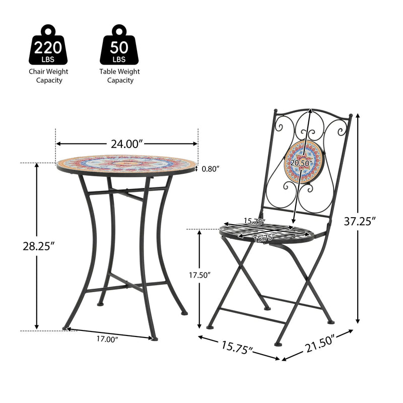 Lambert Outdoor Chat Set - Black / Red by HouseOfZazla