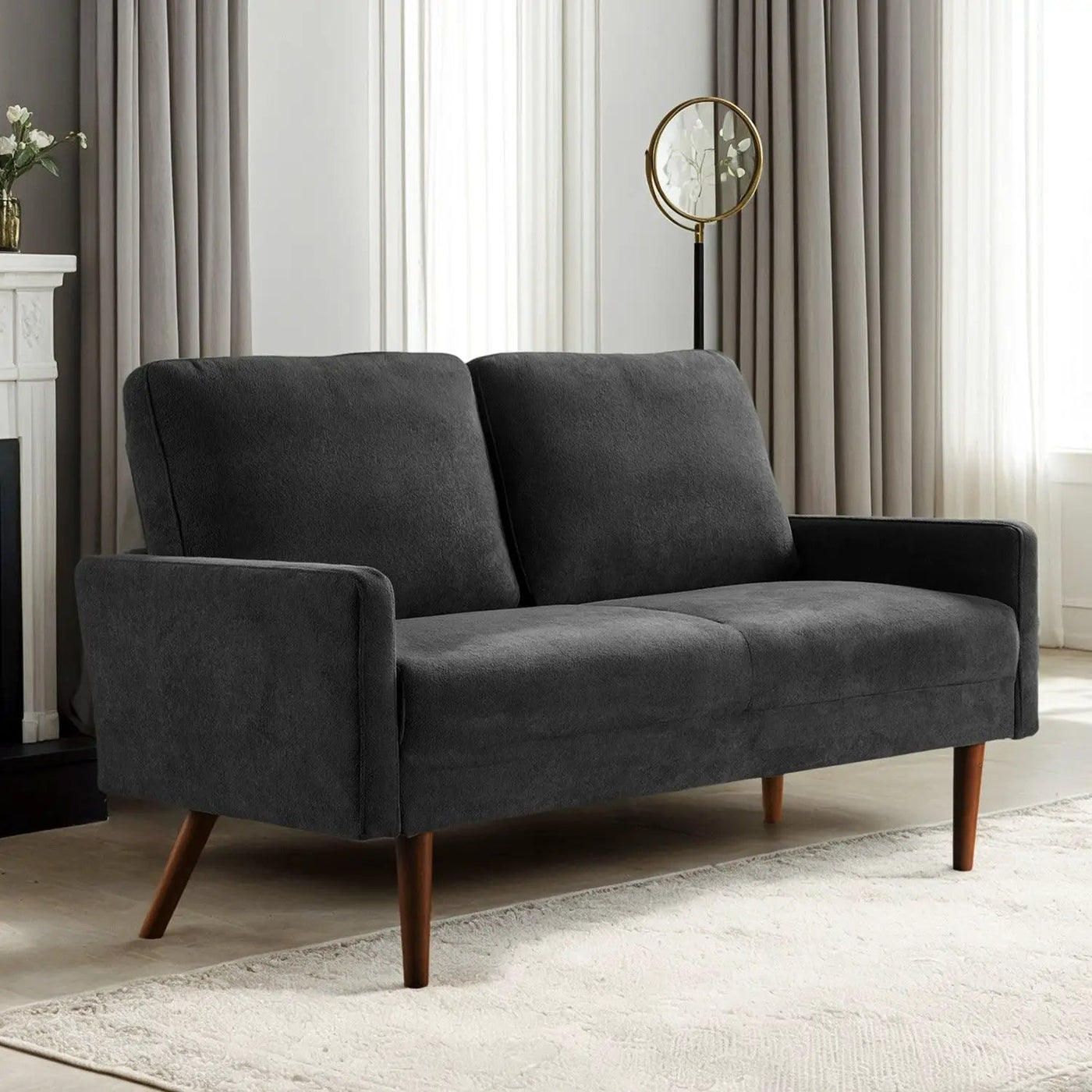 Loveseat Sofa, European Style With Sleek Design, Modern & Vintage Flair, Upholstered 2 Seater Couch by Unique Piece Furniture