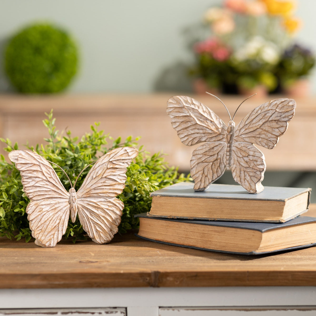 Carved Butterfly Shelf Sitter (Set of 4), photo 5 of 5