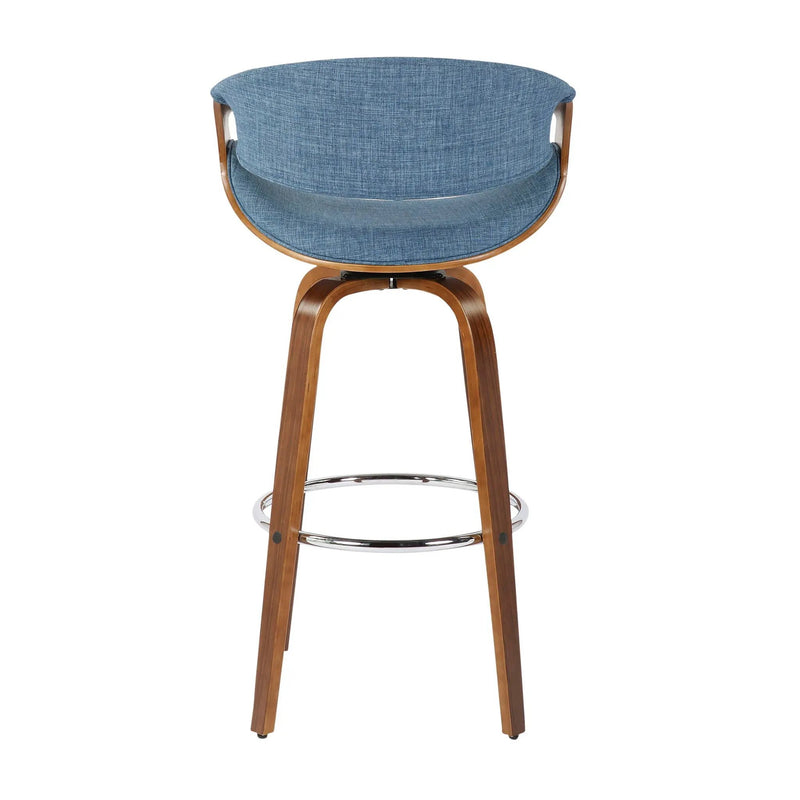 Curvini Mid - Century Modern Fixed Height Barstool With Swivel (Set of 2) by Unique Piece Furniture