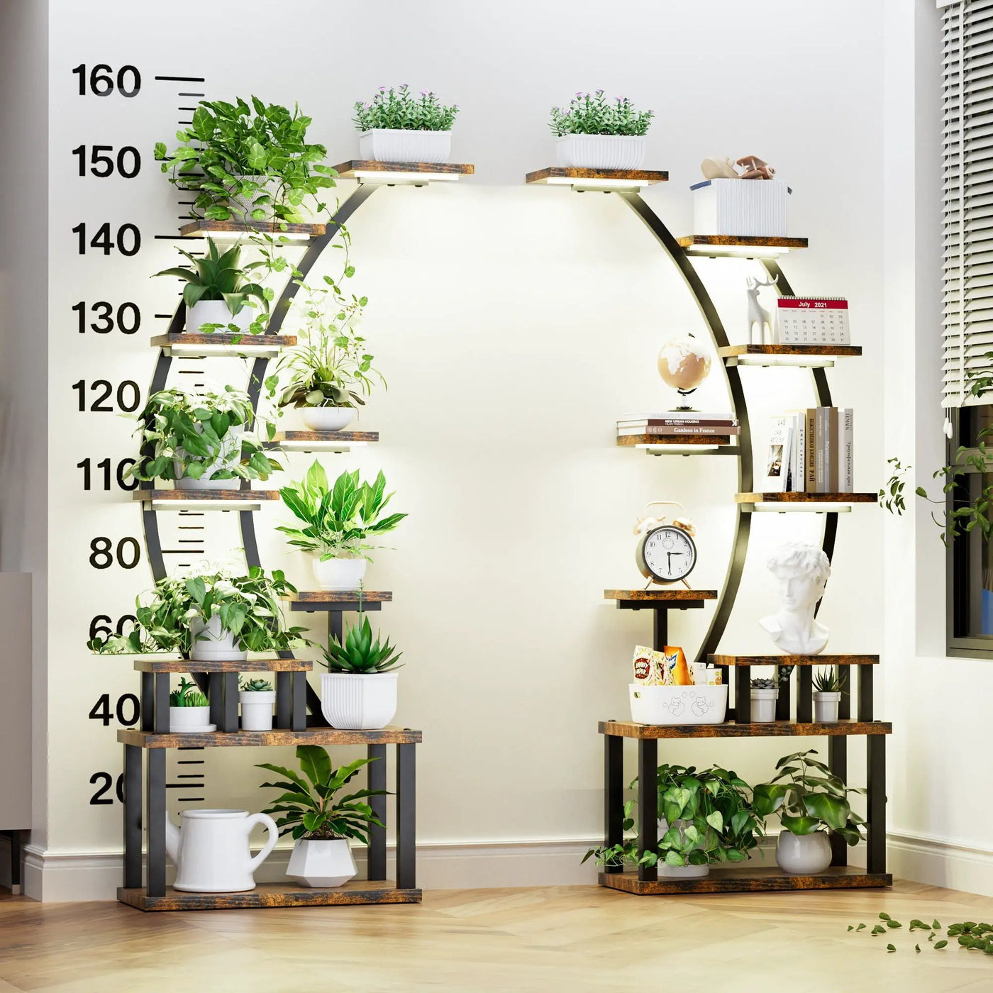 9 Tiered Indoor Plant Stand With 5 Adjustable Grow Lights by HouseOfZazla