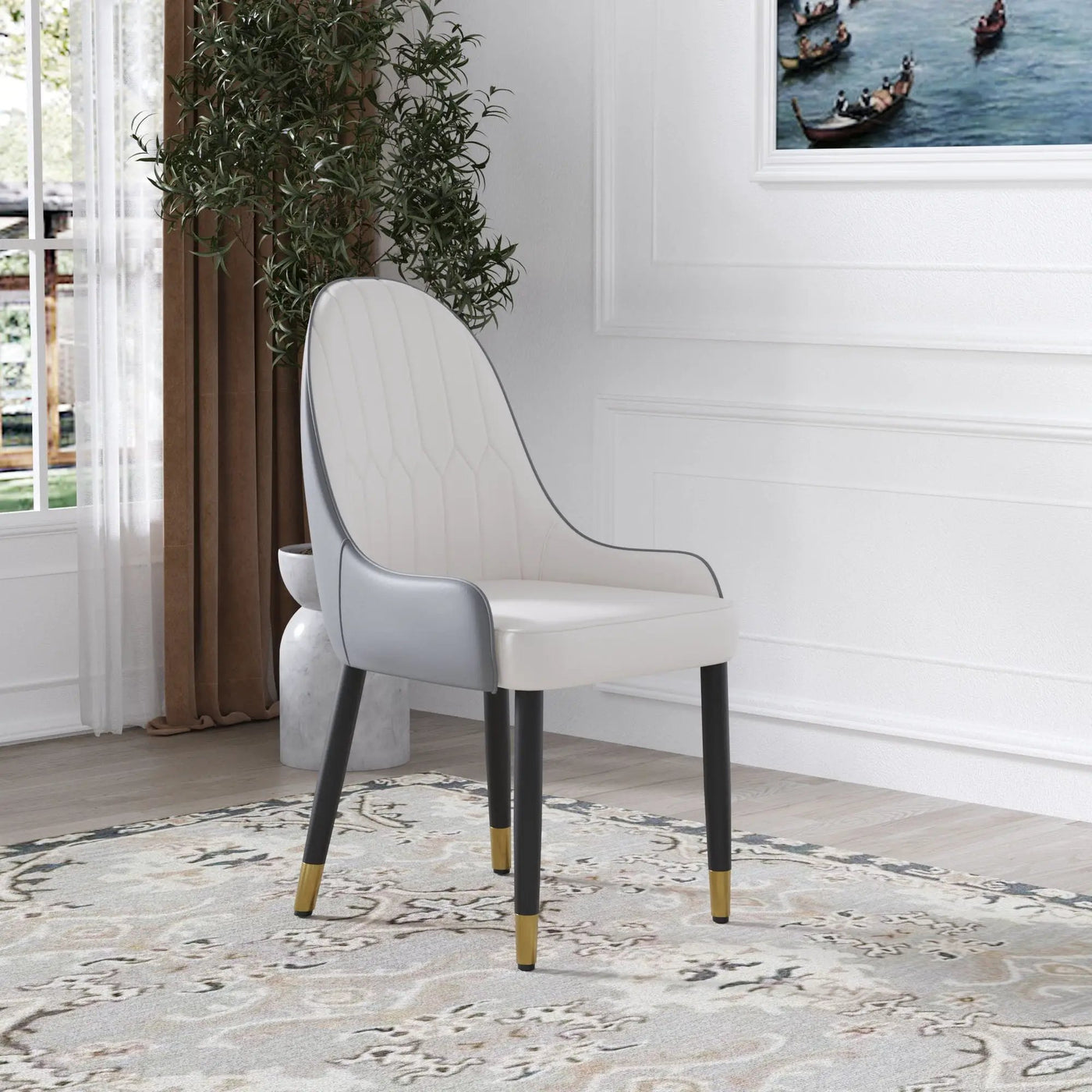 Modern Sponge-Filled Dining Chair, Solid Wood Metal Legs, Suitable For Restaurants, Living Rooms And Rooms (Set of 2) by HouseOfZazla