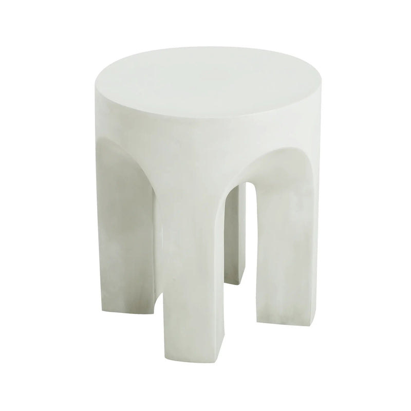 Outdoor MGO Round Top Side Table in Antique White by HouseOfZazla