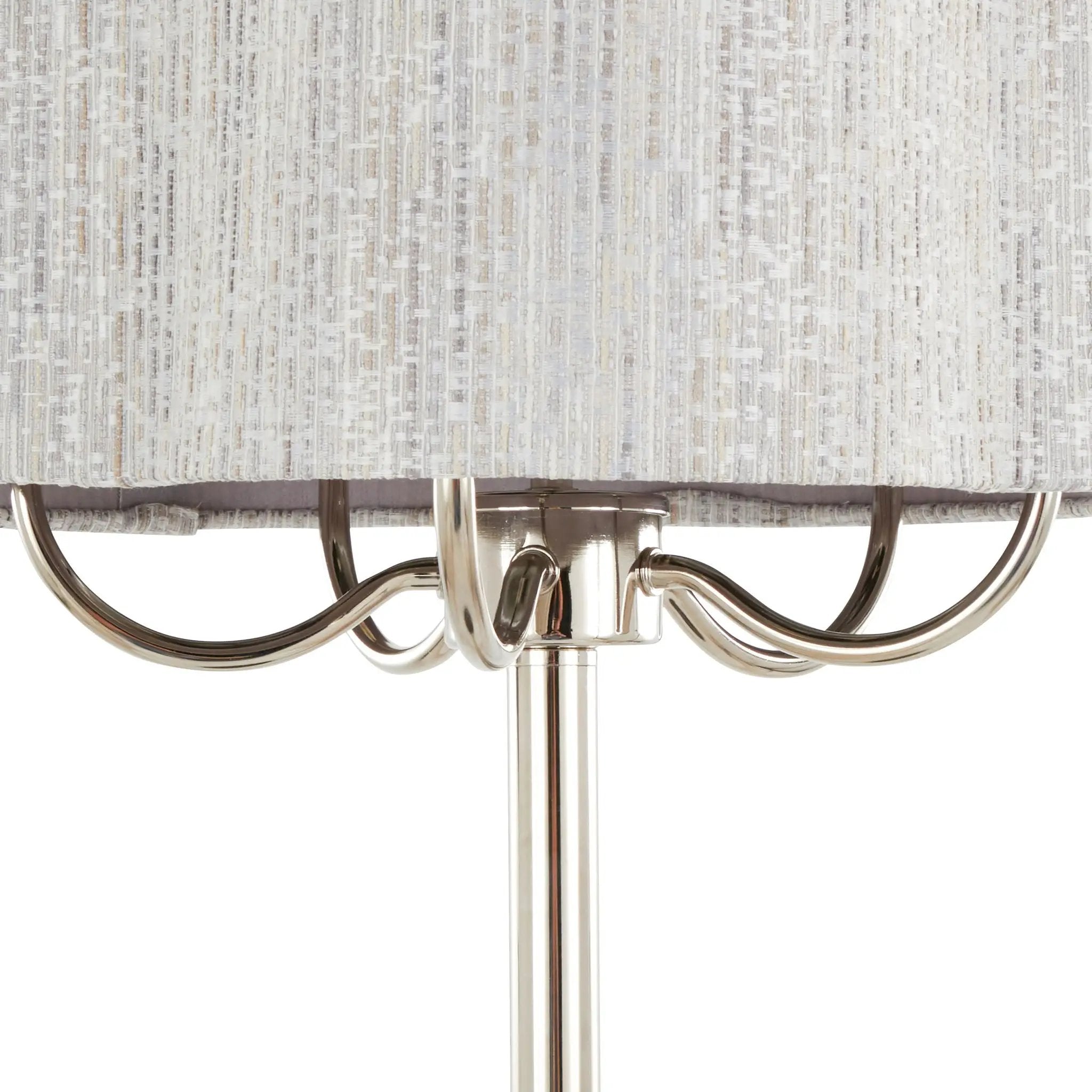 Lily - Contemporary Table Lamp - Polished Nickel / Gray by HouseOfZazla