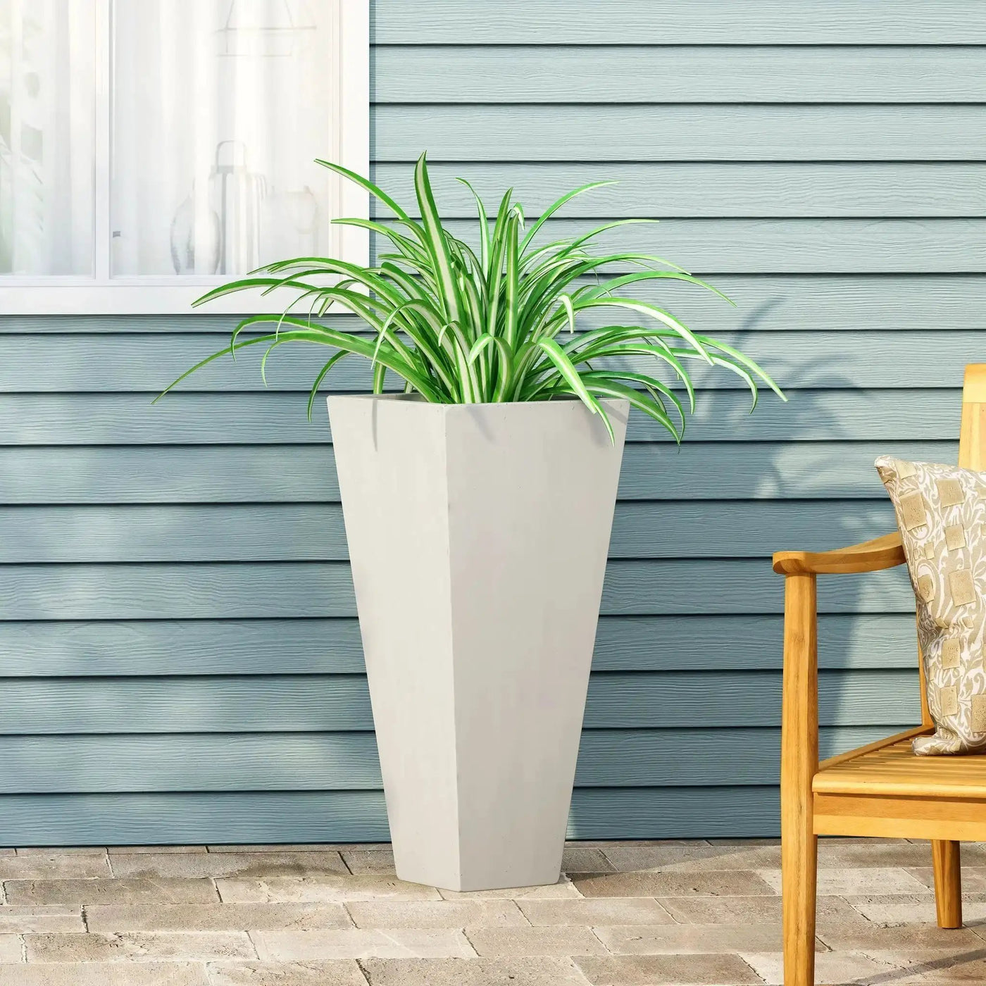 Outdoor Modern Cast Stone Planter by HouseOfZazla