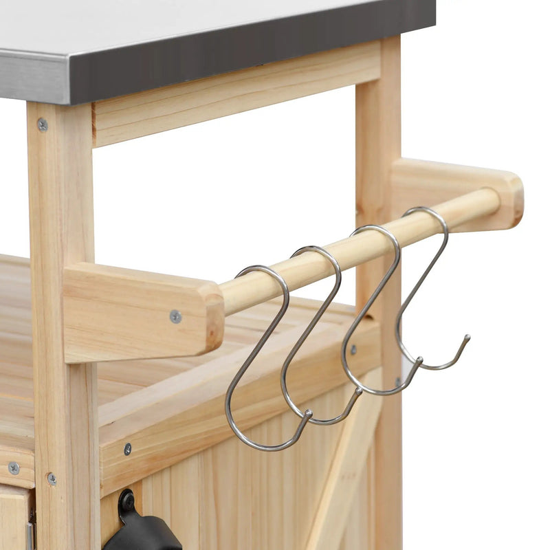 K&K Outdoor Kitchen Island, Rolling Bar Cart & Storage Cabinet by HouseOfZazla