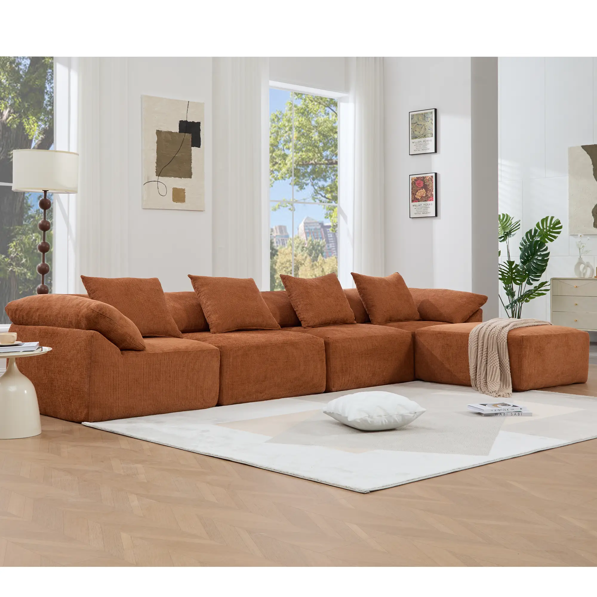142" L Shaped Modular Sectional Sofa by HouseOfZazla