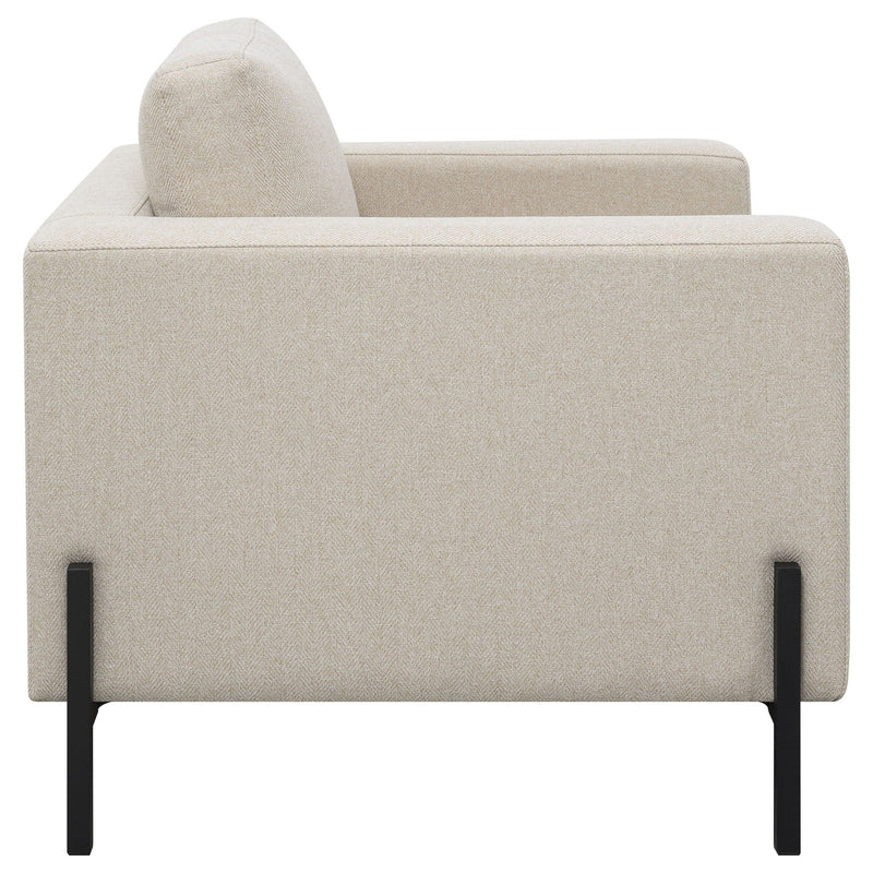 Schwan - Upholstered Track Arm Accent Chair - Oatmeal