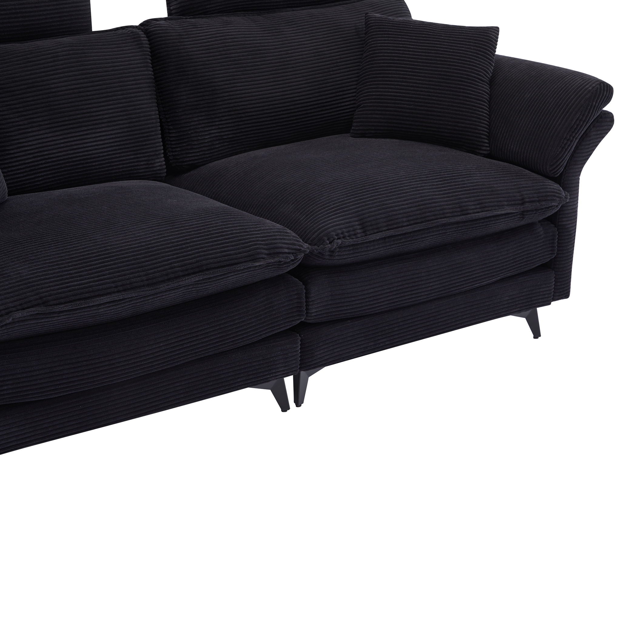 Modern Deep Seat Sectional Sofa With Ottoman by HouseOfZazla