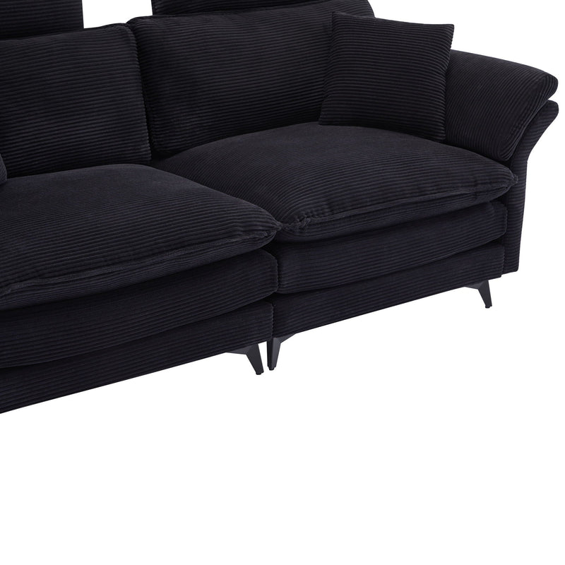 Modern Deep Seat Sectional Sofa With Ottoman by HouseOfZazla